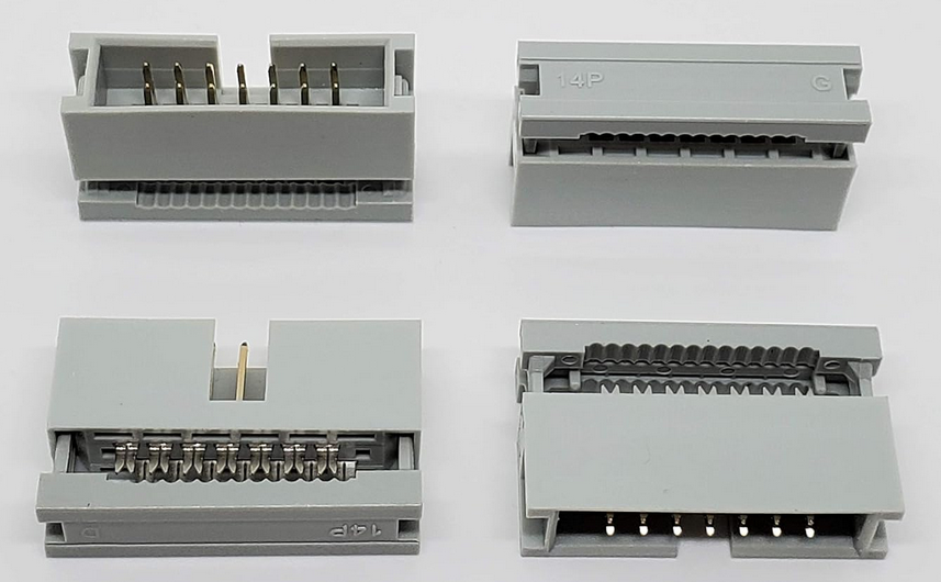 Plug IDC Female 14 Pins 2x7 2.54pitch IDC For Ribbon Cable 1.27mm